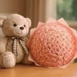 100 Rose Rosa & Teddy Bear