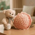 100 Rose Rosa & Teddy Bear