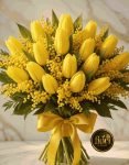 BOUQUET DI 30 TULIPANI E MIMOSA 1