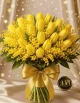 BOUQUET DI 30 TULIPANI E MIMOSA 1