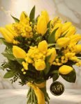 BOUQUET DI 30 TULIPANI E MIMOSA 1