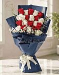 Classic Red & White Rose Bouquet