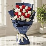Classic Red & White Rose Bouquet