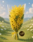 Piccolo Mazzo di mimosa e una Rosa