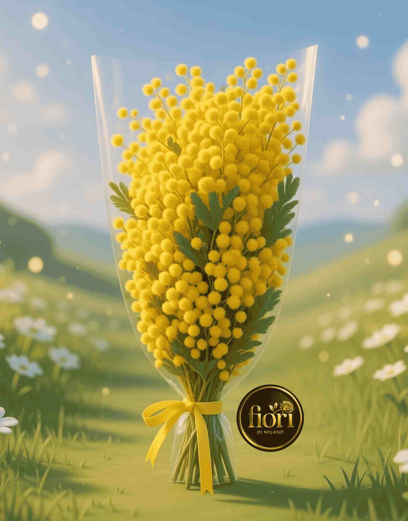 Piccolo Mazzo di mimosa e una Rosa 2 Piccolo Mazzo di mimosa e una Rosa 2