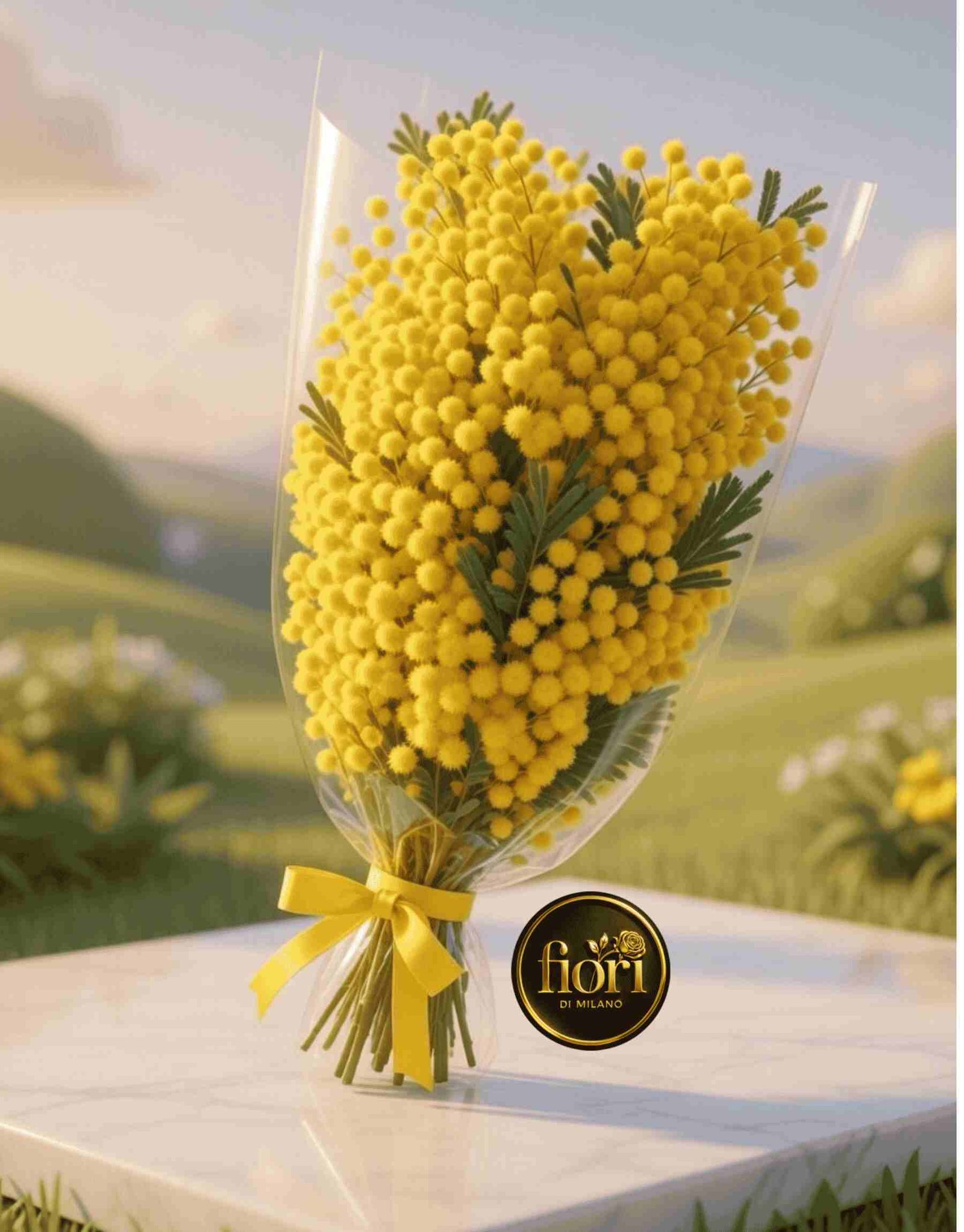 Piccolo Mazzo di mimosa e una Rosa 3 Piccolo Mazzo di mimosa e una Rosa 3