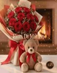 Red Naomi Roses With Teddy Bear
