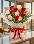 Bouquet di rose rosse e rosa (2)