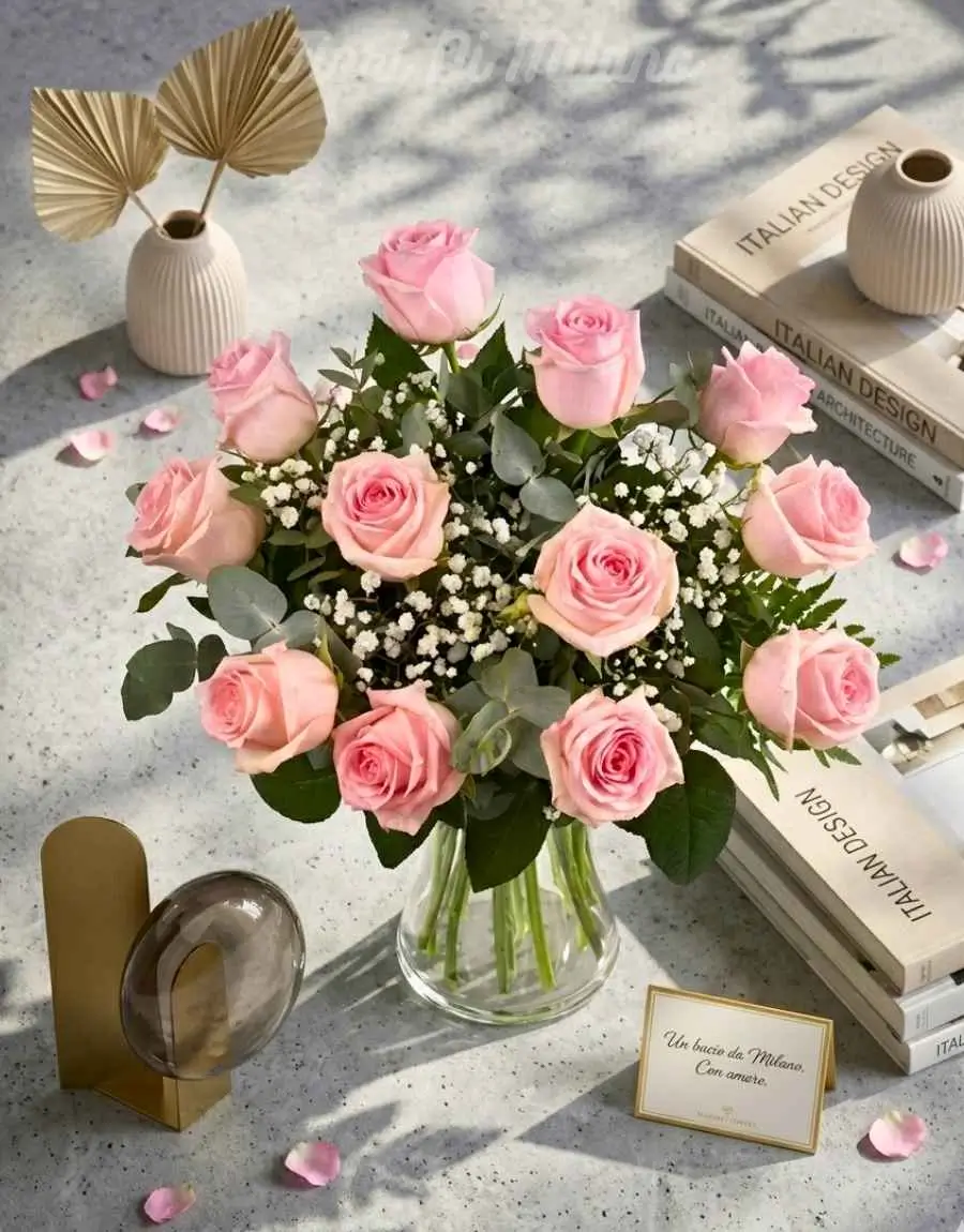 Mazzo di 31 rose rosa (2) Mazzo di 31 rose rosa