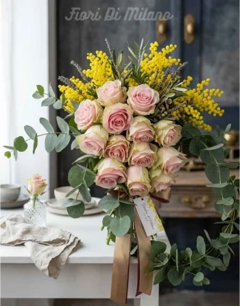 Rose Con Mimosa (1)