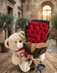 Rose Rosse Bouquet conTeddy Bear (1)