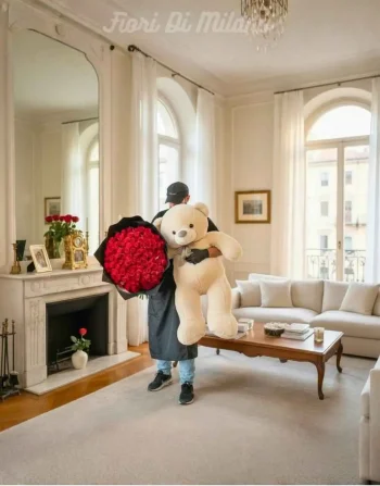 Rose Rosse & Gigante Teddy Bear (2)