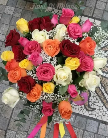 21 rose di colori misti