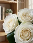 3 Rose bianche con Ruscus (2)