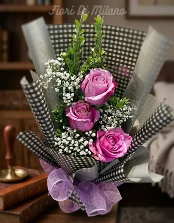 Bouquet of Pink roses composition (1)