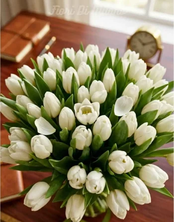 Bouquet of White Dynasty tulips (1)