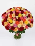 Grande mazzo di rosa colore misto (50 rosa)