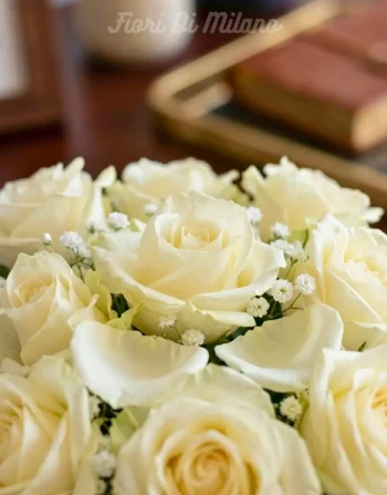 Pure Love One Dozen White Rose Bouquet (1)