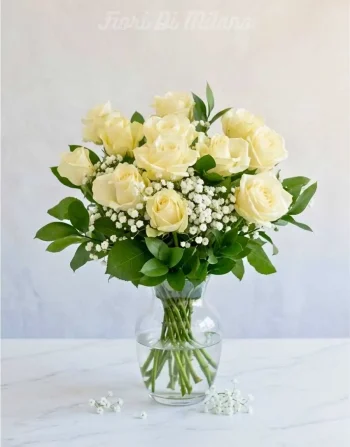 Pure Love One Dozen White Rose Bouquet