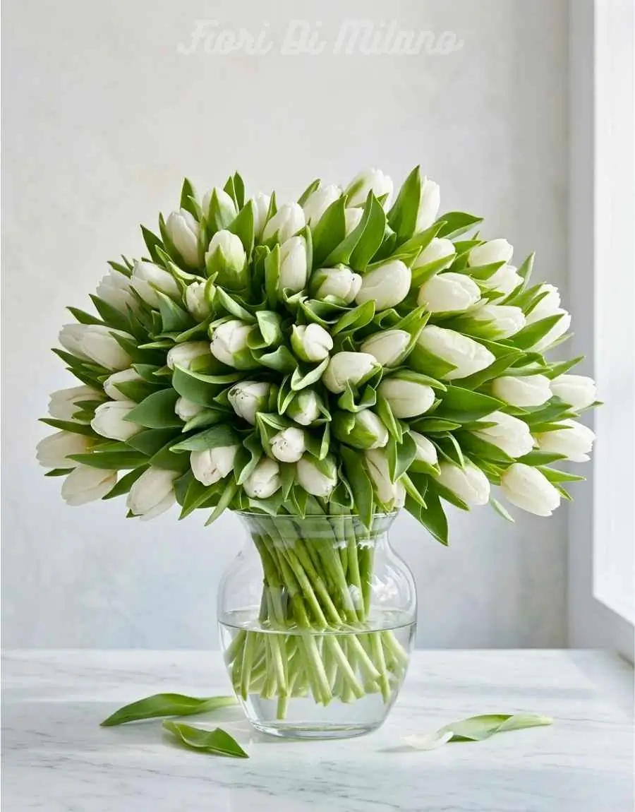 WHITE TULIPS BUOQUET (2) WHITE TULIPS BUOQUET
