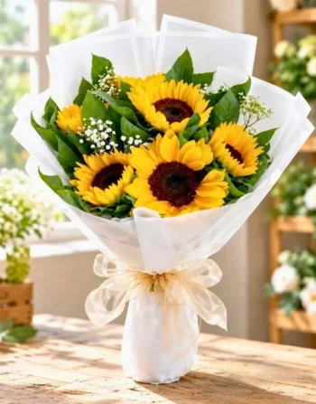 Bouquet di Girasoli Freschi - Raggio di Sole (1)